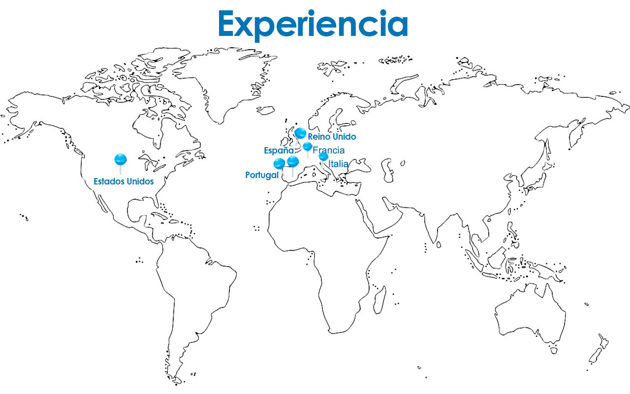 Imagen de mapa señalando Estados Unidos, Reino Unido, España y Portugal.